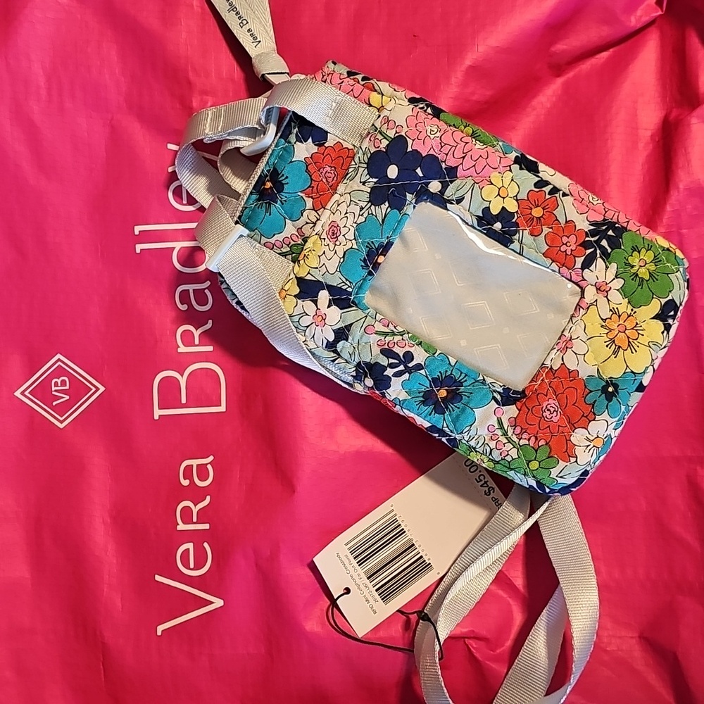 Vera Bradley RFID Wallet Crossbody Far Out Floral NWT